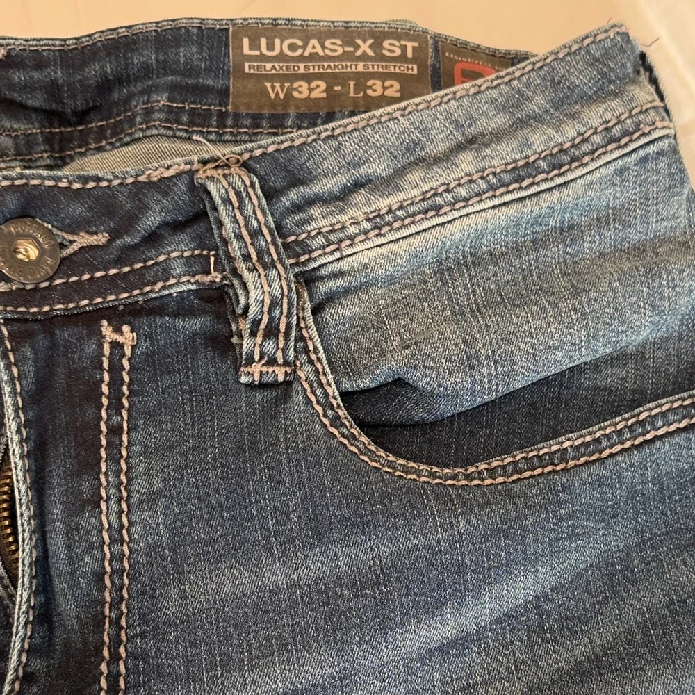Buffalo David Bitton Men's Lucas-X ST Straight Leg Jeans - Medium Blue - Picture 2 of 5